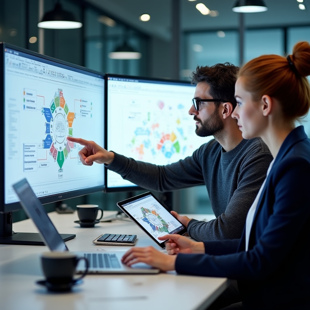 Modern workflow optimization session with digital tools
